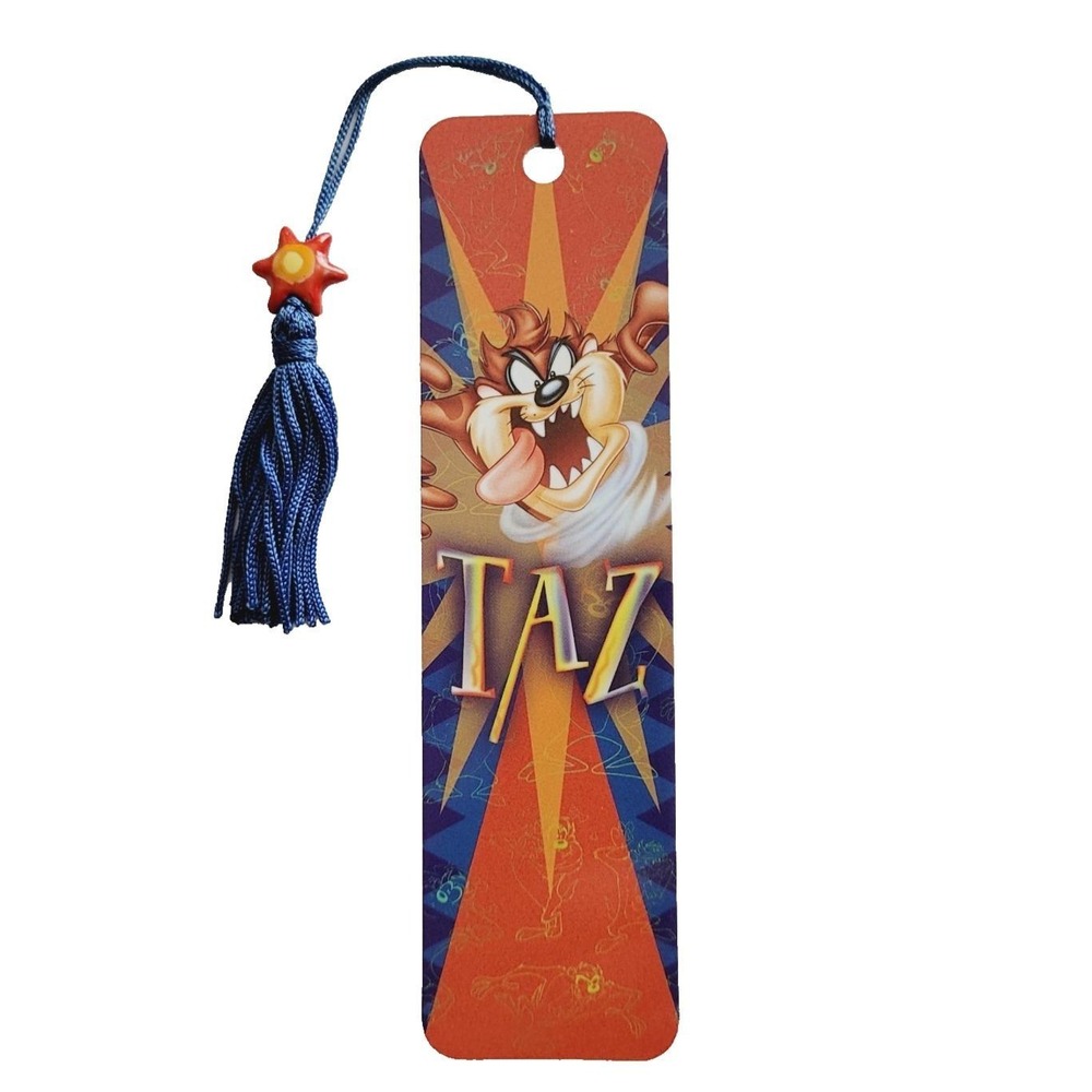 Vintage 90s Taz Bookmark, Looney Tunes, Evelia Garcia, beaded Antioch BTBM-22195